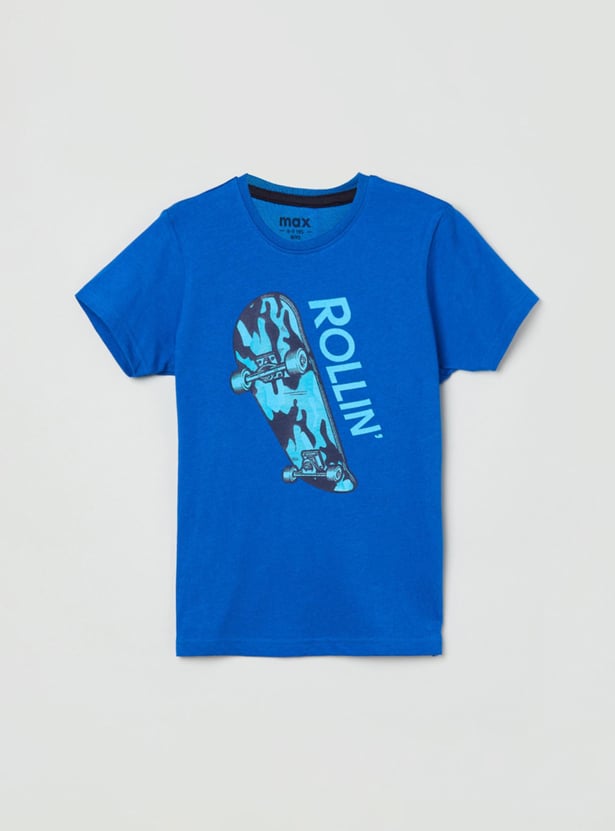 MAX Boys Typographic Print Crew Neck T-shirt