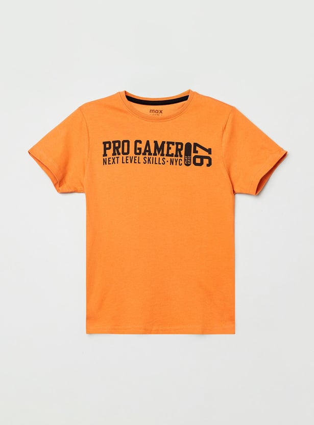MAX Boys Printed Crew Neck T-shirt