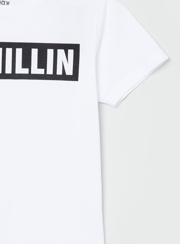 Boys Printed Crew Neck Casual T-shirt