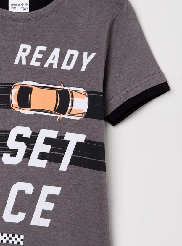 Boys Graphic Print Crew Neck T-Shirt