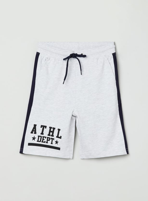 Boys Printed Drawstring Waist Shorts