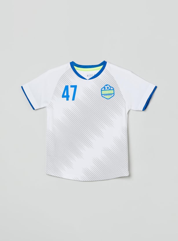 Boys Printed V-neck T-shirt