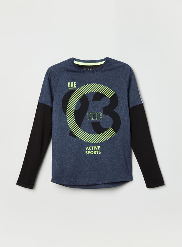 MAX Boys Printed Crew Neck T-shirt