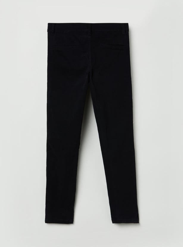 Boys Striped Regular Fit Trousers