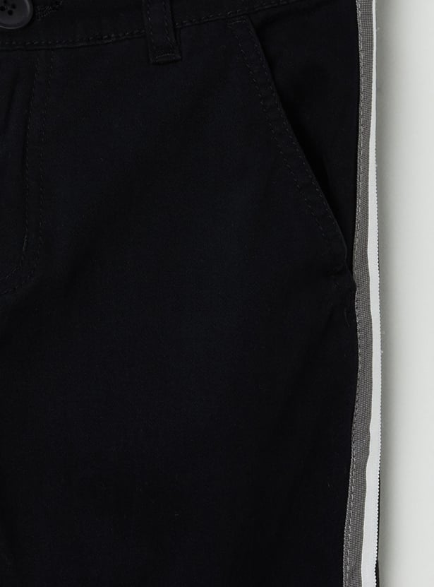 Boys Striped Regular Fit Trousers