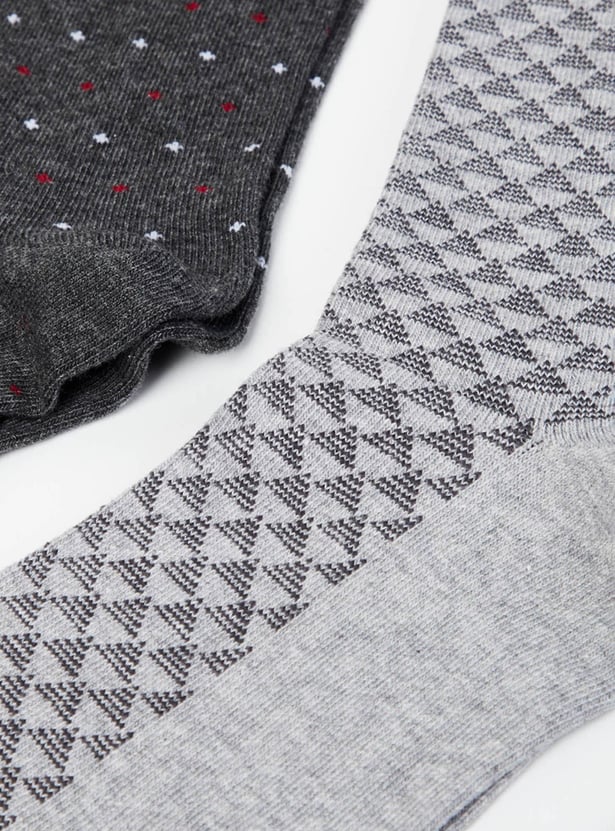 Men Jacquard Patterned Socks- Set of 5