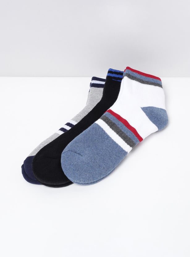 MAX Men Patterned Ankle-Length Socks- Set Of 3