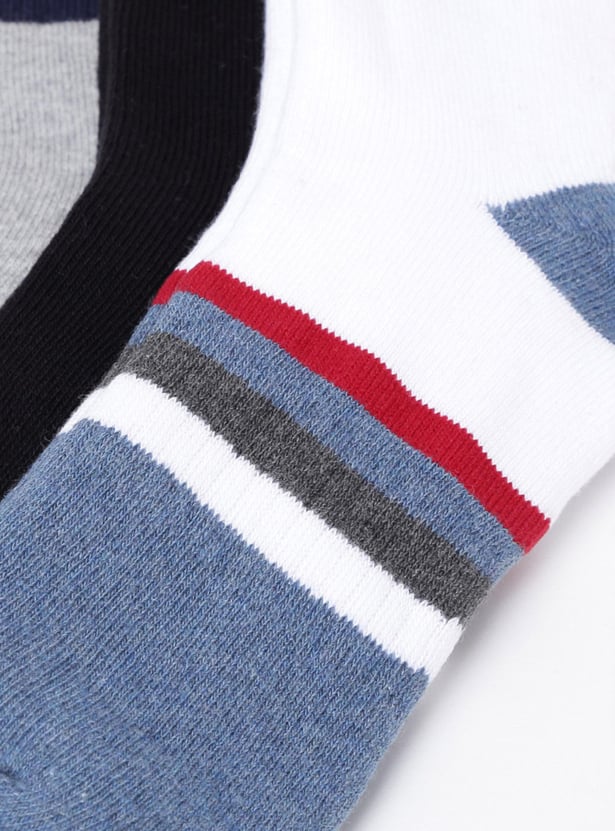 MAX Men Patterned Ankle-Length Socks- Set Of 3