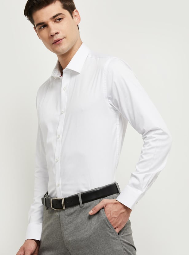 Men Solid Slim Fit Formal Shirt