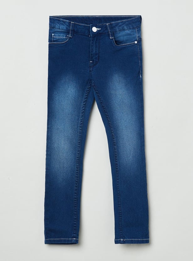 MAX Girls Medium-Washed Slim Fit Denim Jeans