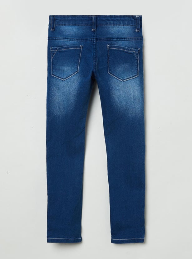 MAX Girls Medium-Washed Slim Fit Denim Jeans