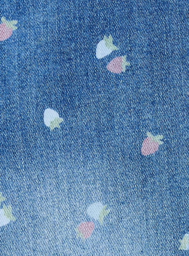 Girls Printed Slim Fit Jeans