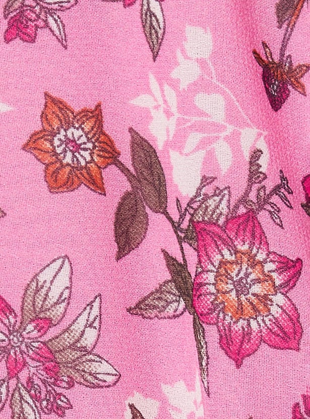 Girls Floral Print Sleeveless Dress