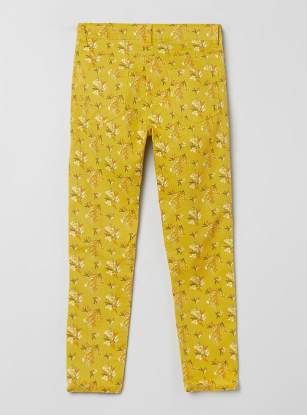 Girls Floral Print Woven Trousers