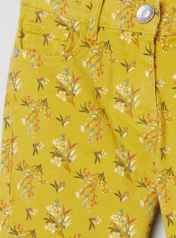 Girls Floral Print Woven Trousers