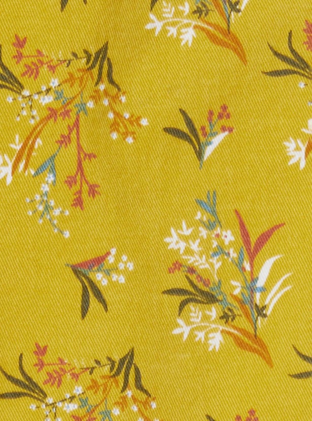 Girls Floral Print Woven Trousers