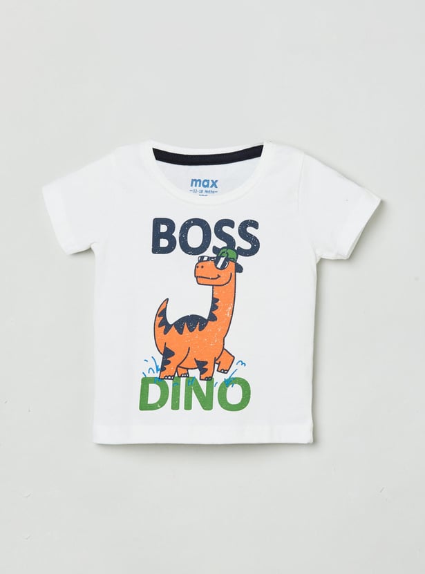 MAX Boys Printed Crew Neck T-shirt