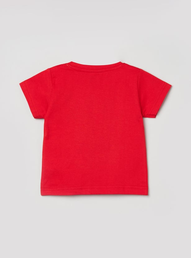 Boys Typographic Print Crew Neck T-shirt
