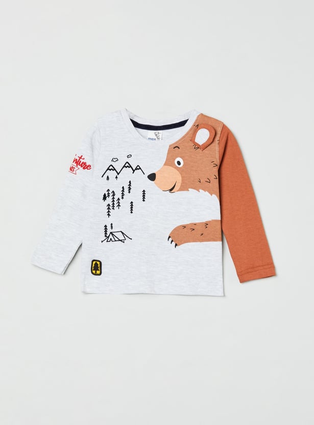 MAX Boys Printed Crew Neck T-shirt