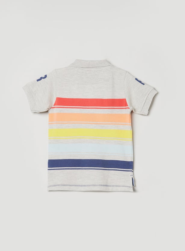 Boys Colourblocked Polo T-shirt