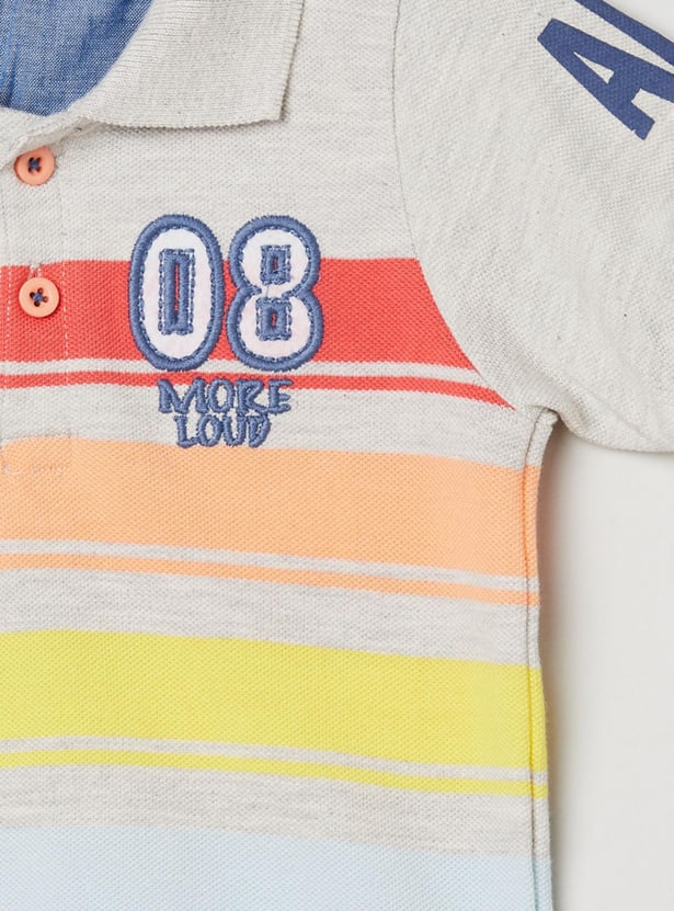 Boys Colourblocked Polo T-shirt