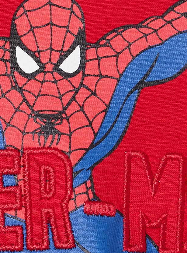 MAX Boys Spiderman Print Crew Neck T-shirt