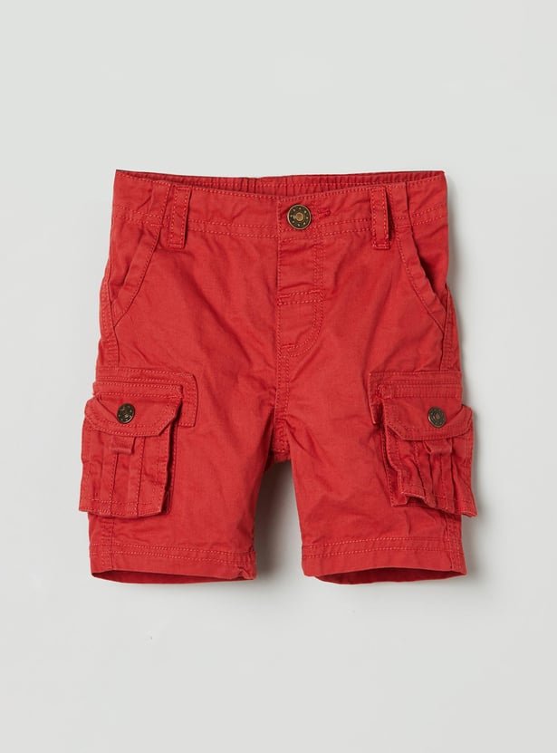 MAX Boys Solid Cargo Shorts