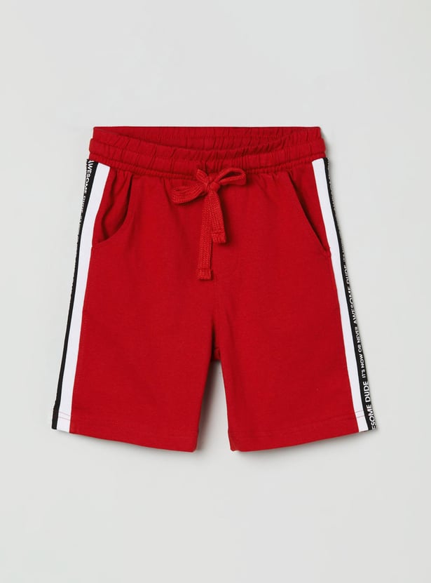 Boys Printed Drawstring Waist Shorts