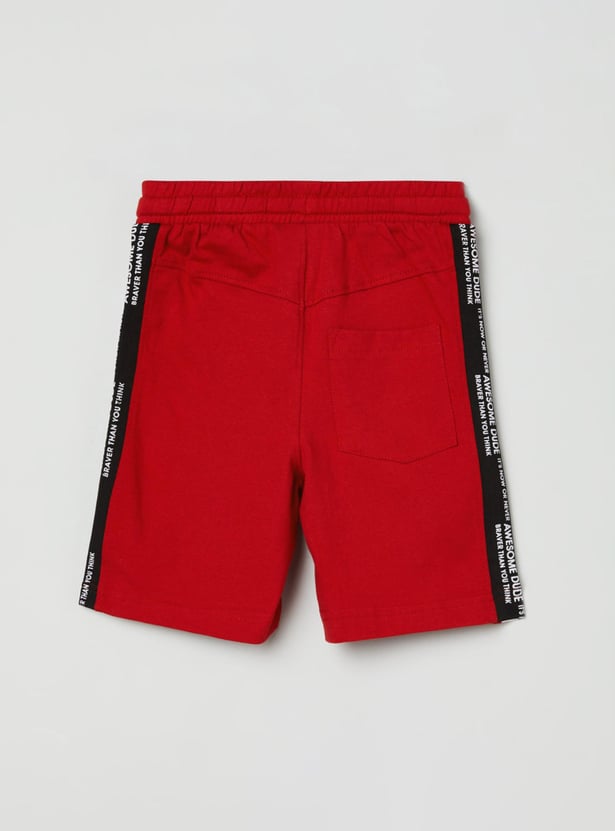 Boys Printed Drawstring Waist Shorts