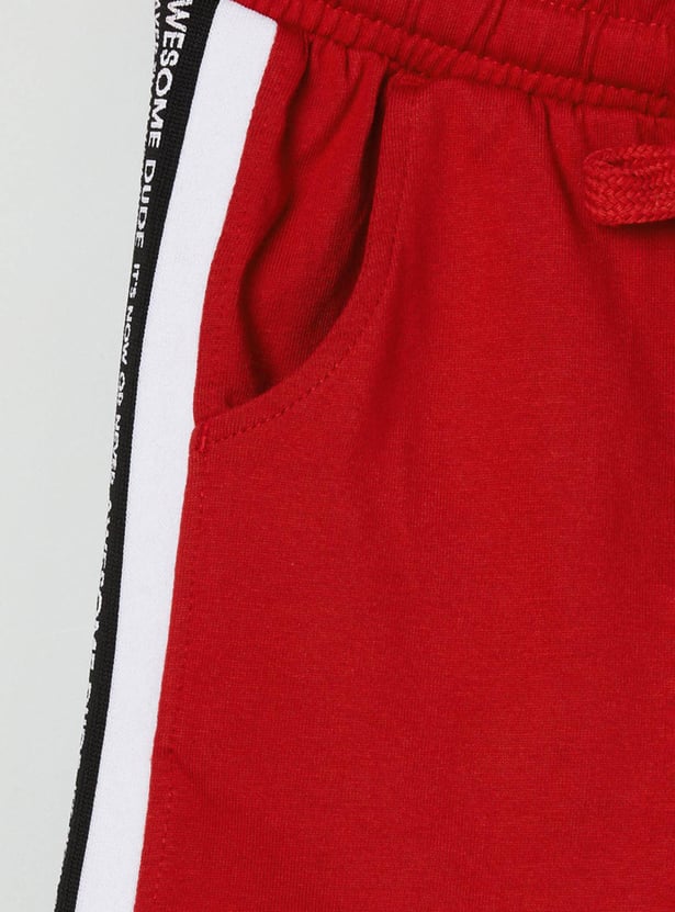 Boys Printed Drawstring Waist Shorts