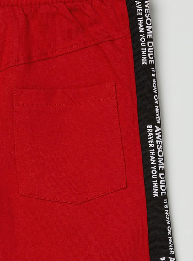 Boys Printed Drawstring Waist Shorts