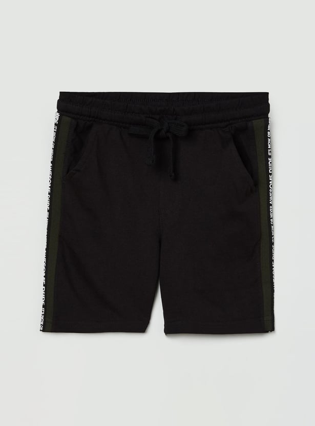 Boys Printed Drawstring Waist Shorts