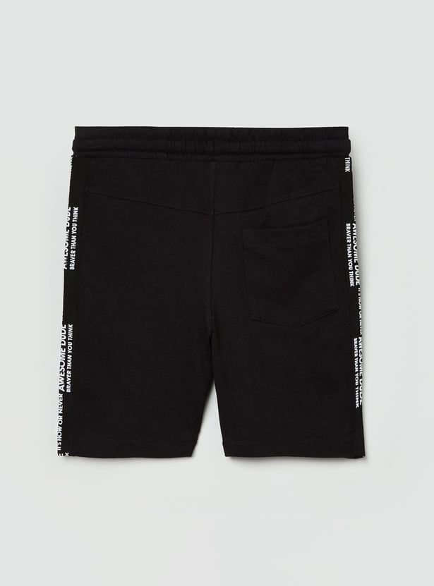 Boys Printed Drawstring Waist Shorts