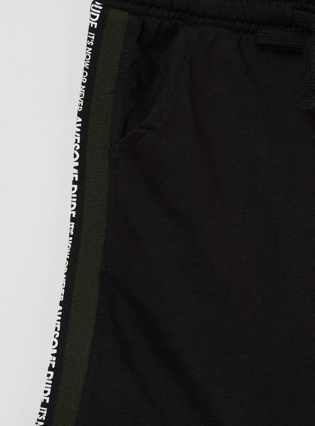Boys Printed Drawstring Waist Shorts