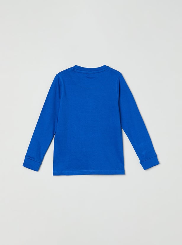 Boys Typographic Print Crew Neck T-shirt