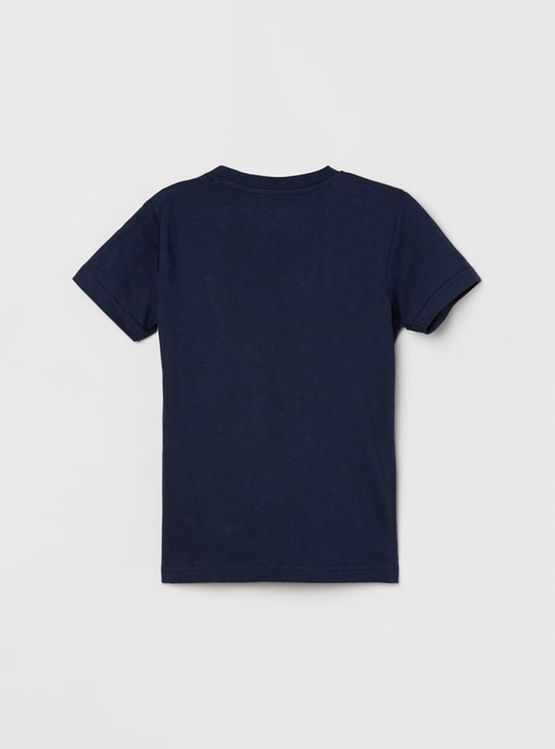Boys Typographic Print Crew Neck T-Shirt