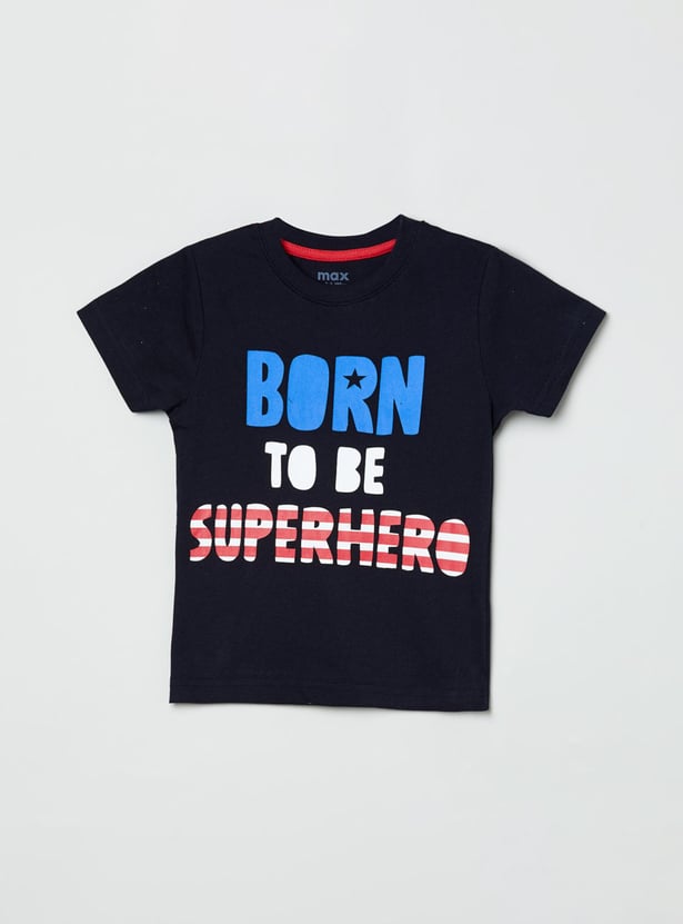 MAX Boys Printed Crew Neck T-shirt
