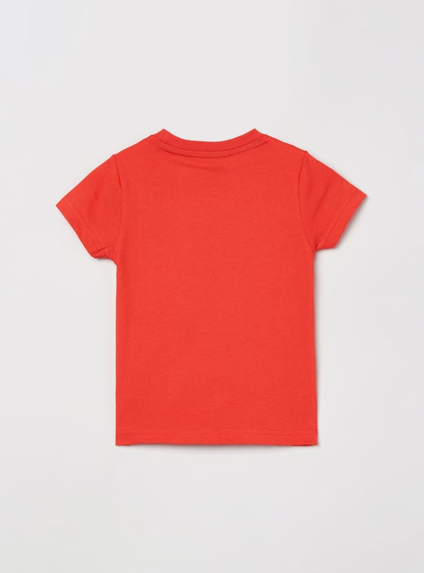 Boys Typographic Print Crew Neck T-shirt
