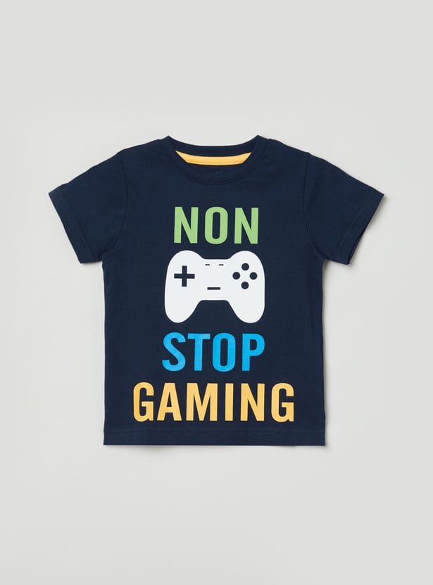 Boys Printed Crew Neck T-shirt