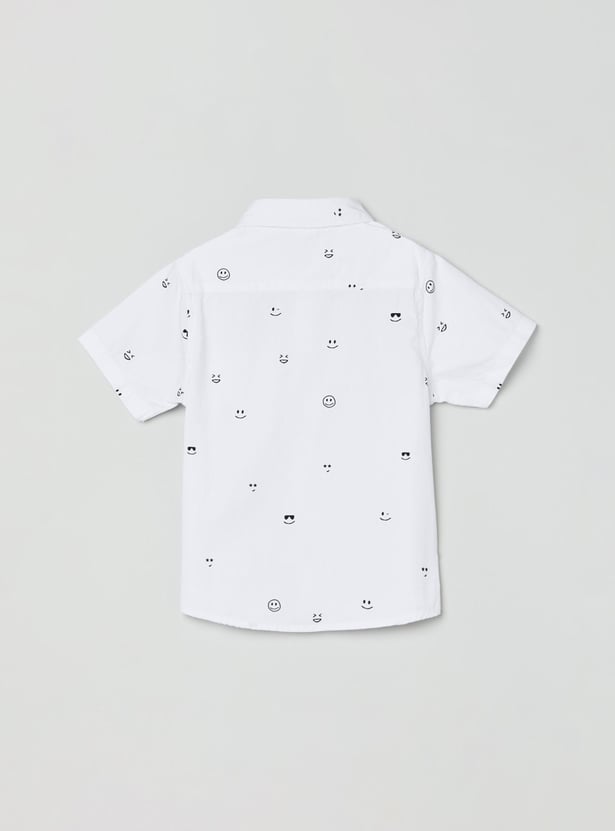 Boys Printed Regular Fit Casual Shirt