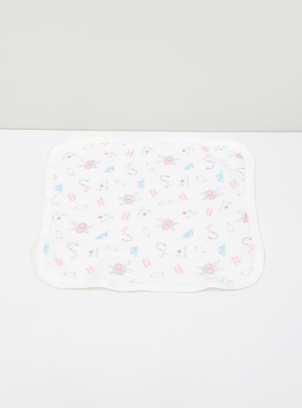 Girls Printed Washcloth- Pack of 6