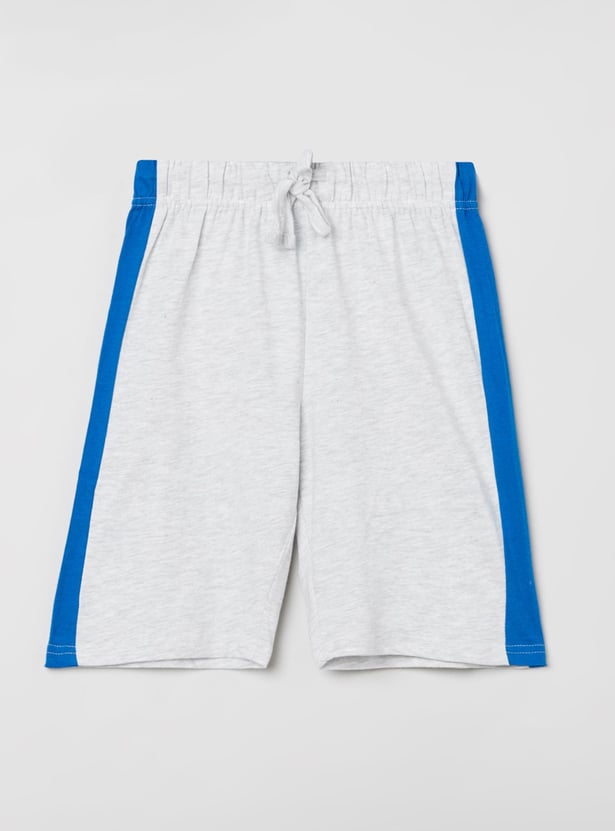 Boys Printed Crew Neck T-shirt with Shorts