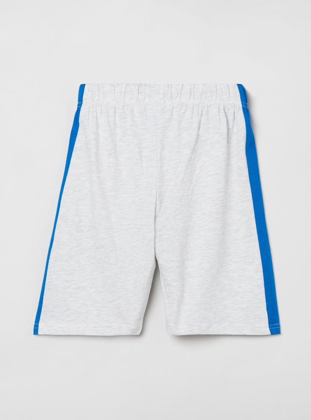Boys Printed Crew Neck T-shirt with Shorts