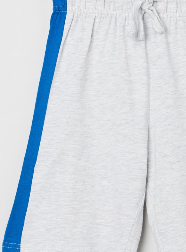 Boys Printed Crew Neck T-shirt with Shorts