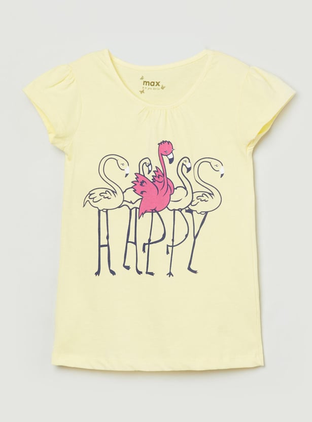 Girls Printed T-shirt with Pyjamas