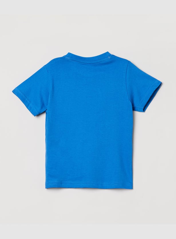 Boys Printed Crew Neck T-shirt with Pants