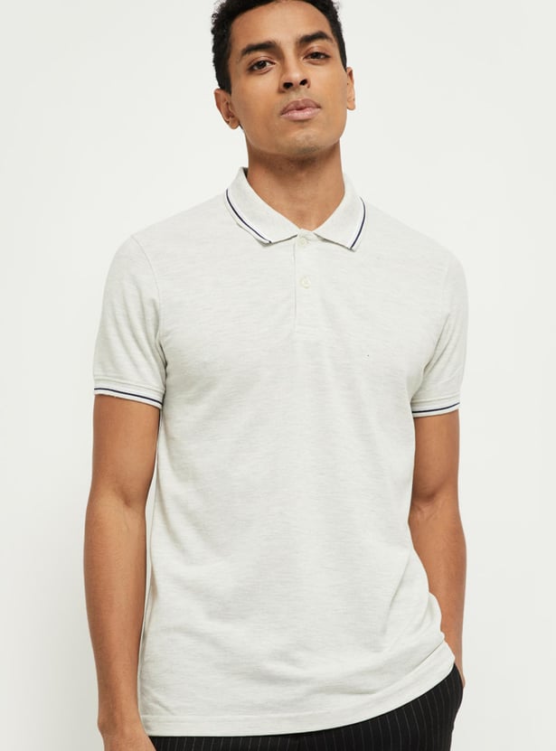 Men Polo T-shirt with Contrast Tipping