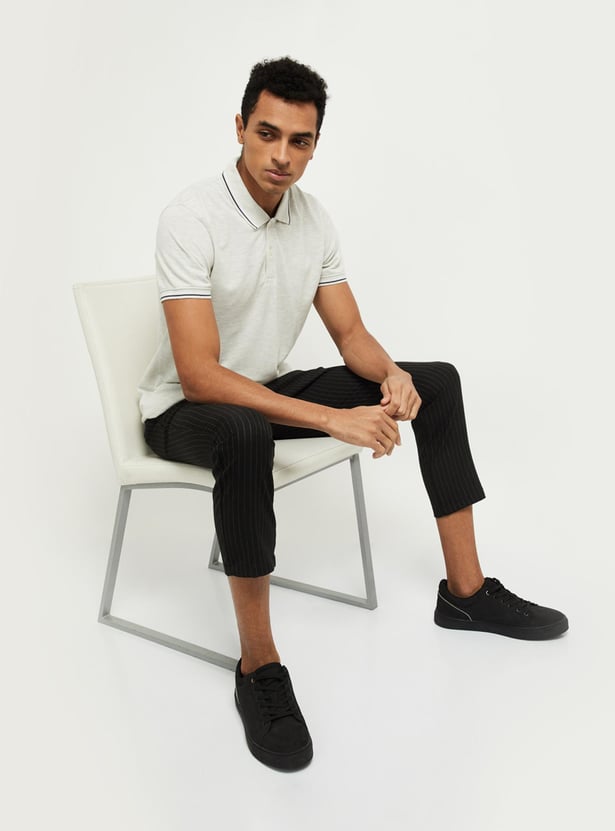 Men Polo T-shirt with Contrast Tipping