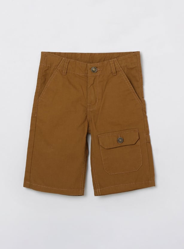Boys Solid Woven Shorts