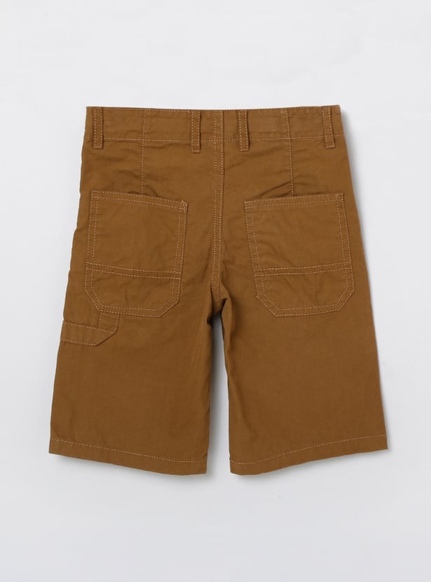Boys Solid Woven Shorts